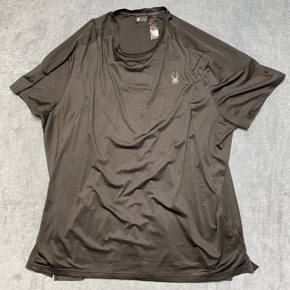 Spyder Active T Shirt Mens 2XL Black Stretch Logo Running Athletic Sportswear